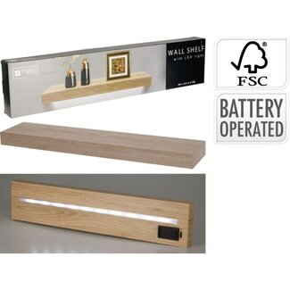 Trends4You Wandplank met LED verlichting - Bruin