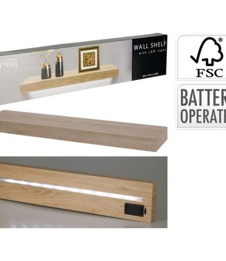 Trends4You Wandplank met LED verlichting - Bruin