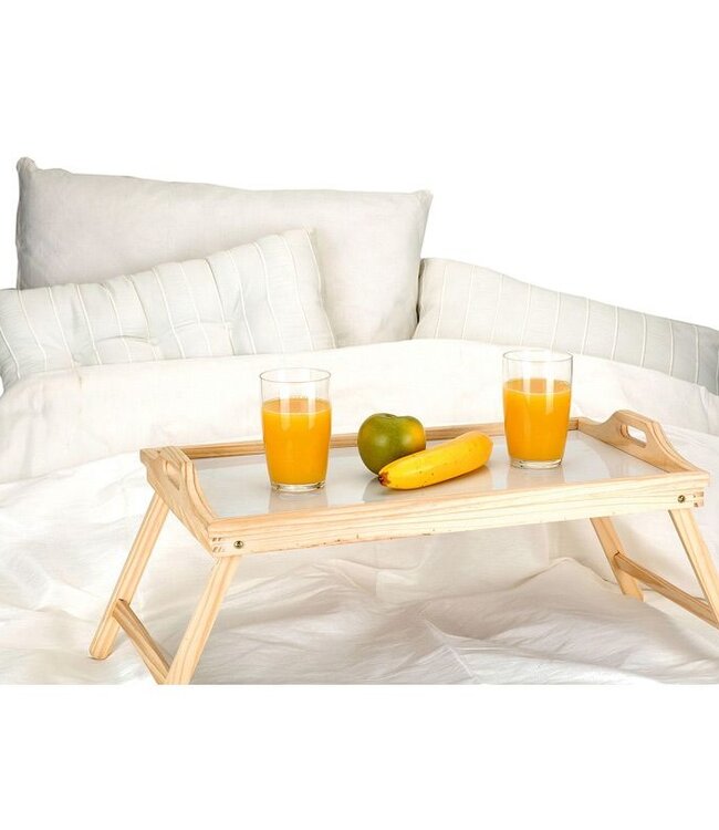 Houten dienblad voor op bed