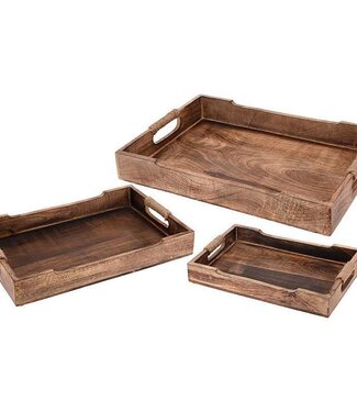 Dienbladen Mango hout - 3 delig