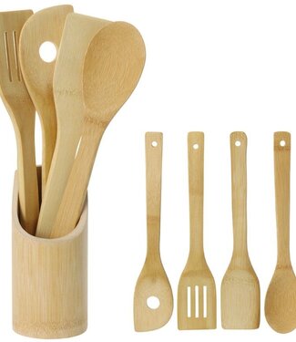 Excellent Houseware Bamboe Keukengerei - houten spatels