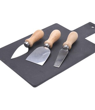 Kaasplankje Leisteen - met 3 Kaasmesjes