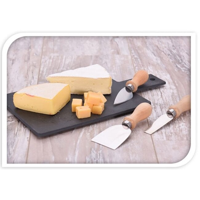 Cheese Board Slate - with 3 Cheese Knives