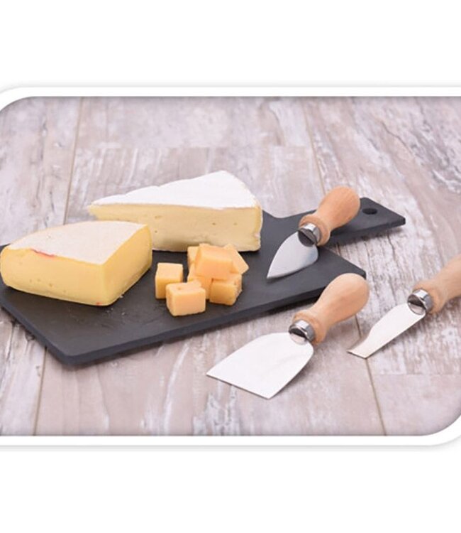 Kaasplankje Leisteen - met 3 Kaasmesjes