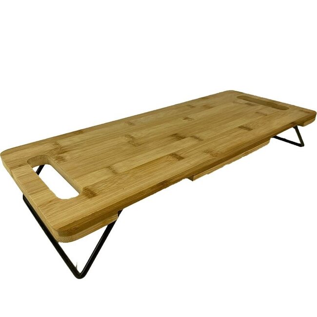 Cuisine Performance Klappbares Bambus-Servierbrett - Tapasbrett und Frühstückstisch - 48 × 20 cm