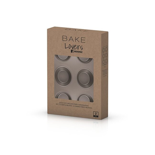 Muffinbakvorm - 2 stuks met 6 cupcakevormpjes - voor 12 Muffins - Lovers
