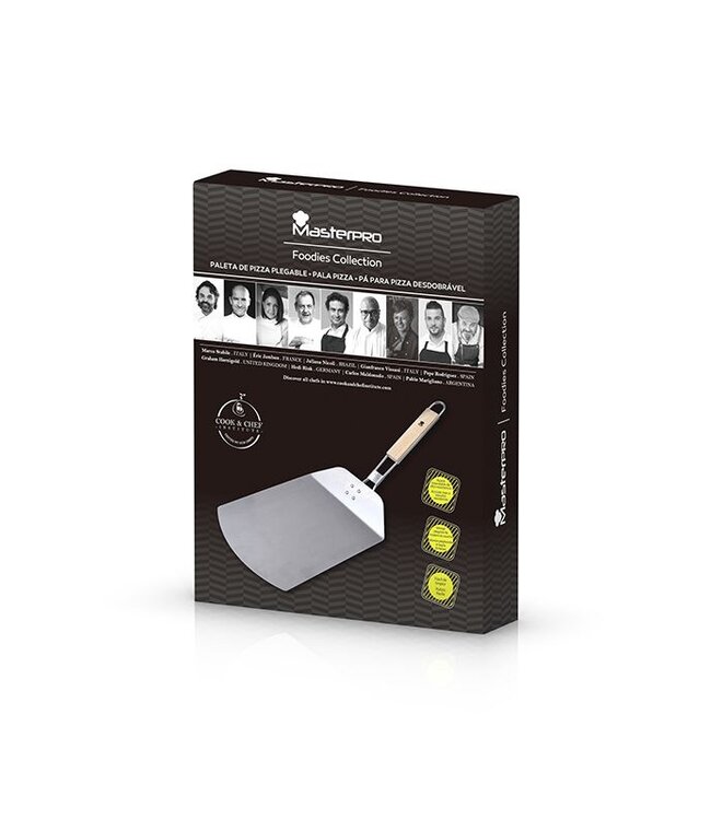 Masterpro Pizzaschep - Inklapbaar - RVS