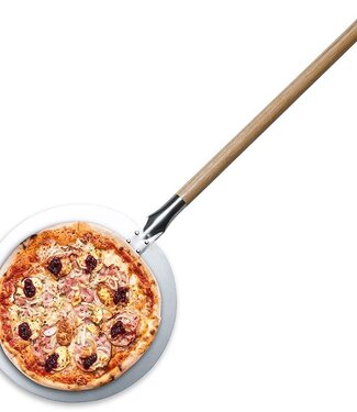 Bergner Masterpro Pizzaschep XL - voor oven en BBQ - Ø30 x 87cm - met afneembaar handvat - RVS
