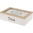 Excellent Houseware Theekist met 6 vakken - wit