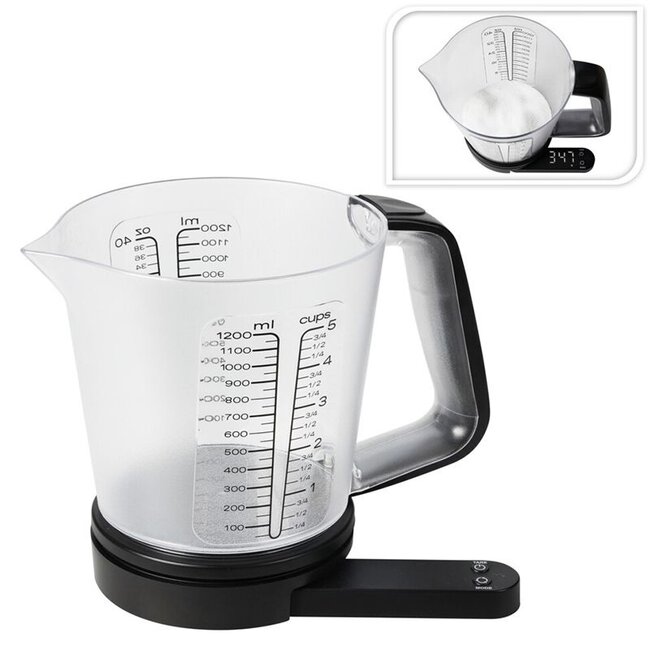 Excellent Houseware Küchenwaage mit 1.200-ml-Messbecher - Bis 5 kg