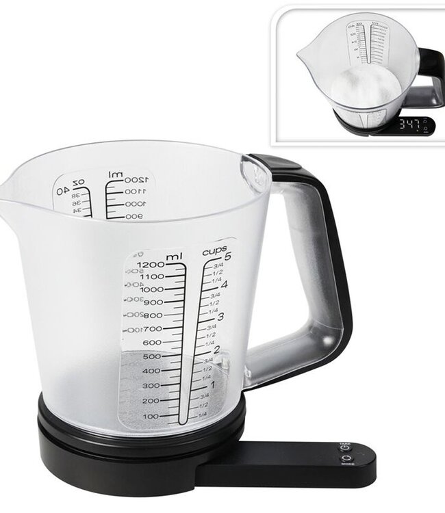 Keukenweegschaal met Maatbeker - 1200 ml - tot 5 kg