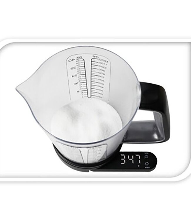 Keukenweegschaal met Maatbeker - 1200 ml - tot 5 kg