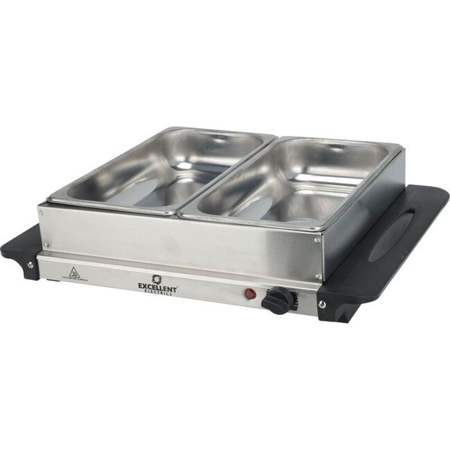 Buffetwarmer met Warmhoudplaat - 2x2.4 Liter