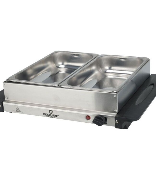 Buffetwarmer met Warmhoudplaat - 2x2.4 Liter