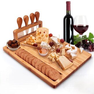 Ceruzo Extra großes Käse- und Servierbrett mit Käsemessern