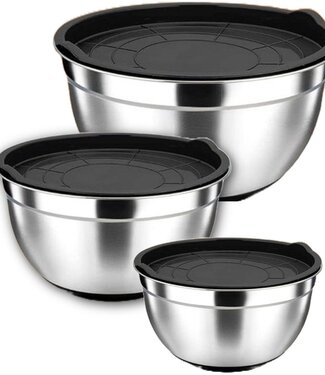 Ceruzo Mengkommen met Deksel - RVS - set van 3