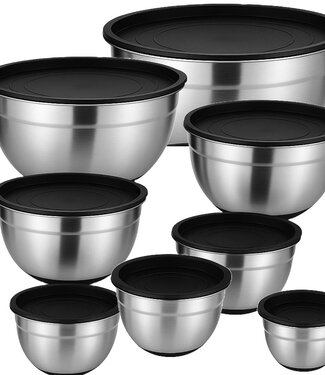 Ceruzo Mengkommen met Deksel - RVS - set van 8
