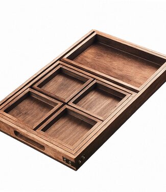 Ceruzo Dienbladen - set van 7 - Paulowniahout