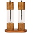 Pepermolen en Zoutmolen set - 21cm - Instelbare Maalgraad - Eikenhout