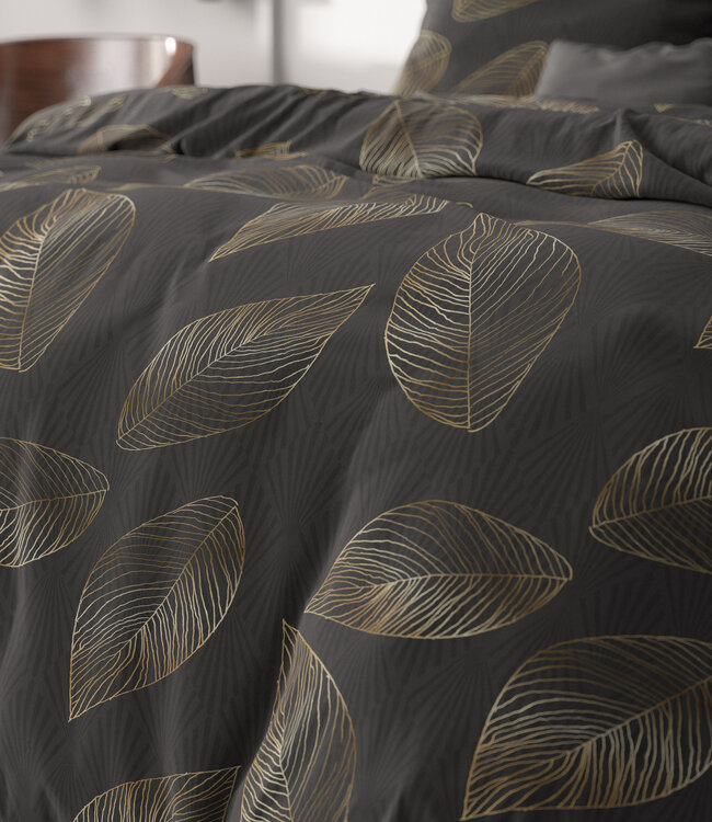 Gouden blad Antraciet 140 x 220