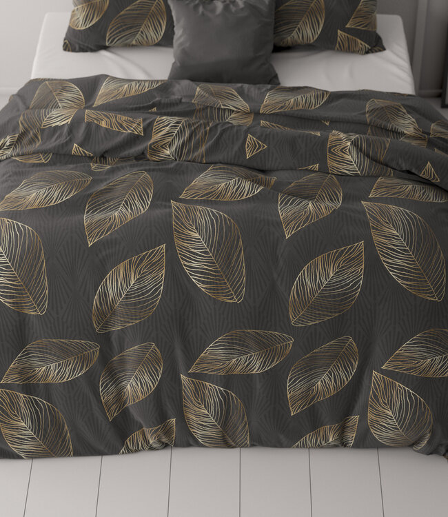 Gouden blad Antraciet 140 x 220