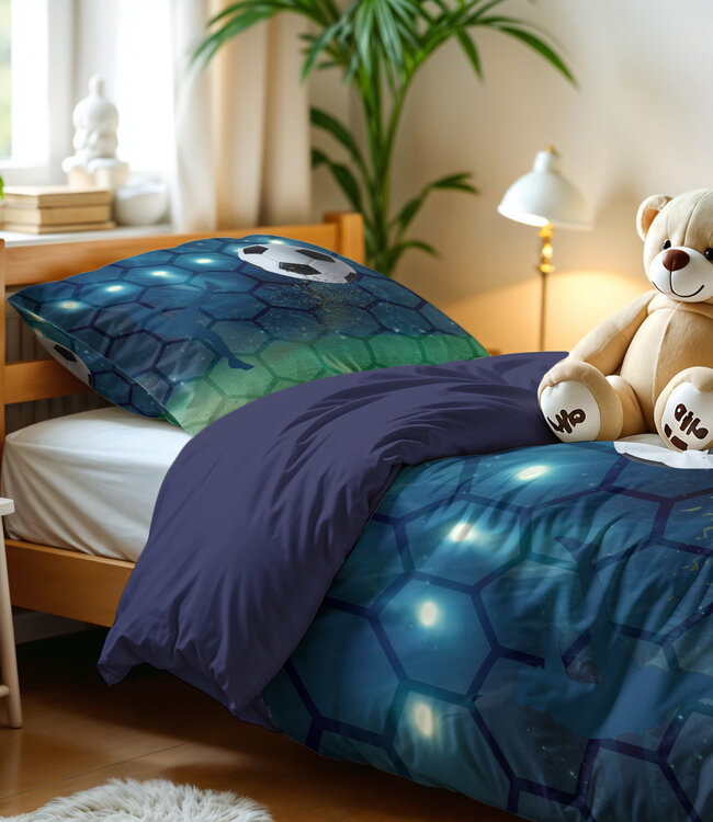 Live voetbal Blauw 140 x 200/220