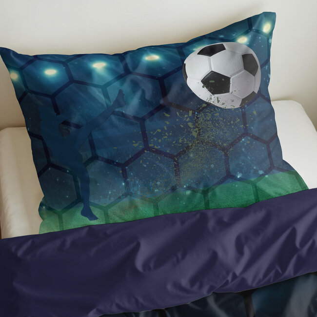 Live voetbal Blauw 140 x 200/220