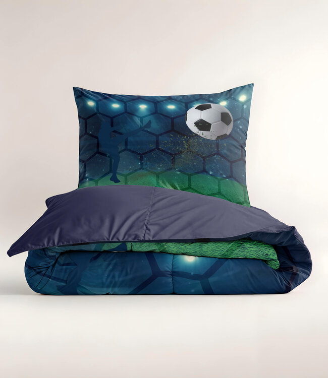 Live voetbal Blauw 140 x 200/220