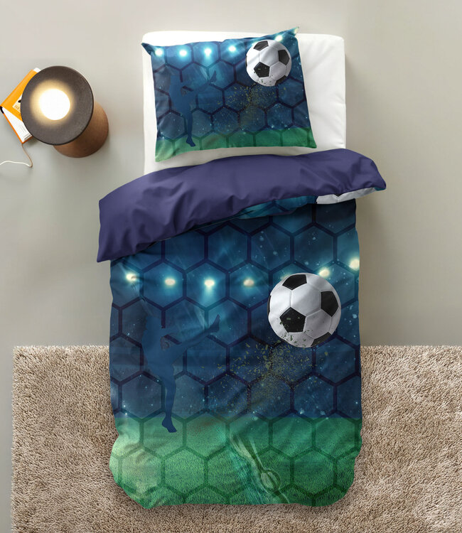 Live voetbal Blauw 140 x 200/220