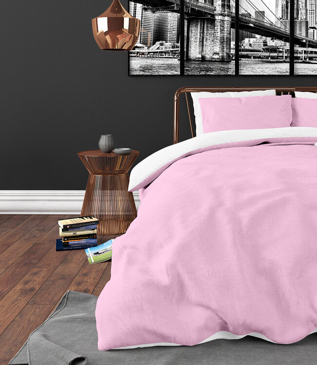 Dubbelzijdig Roze/Wit 140 x 220