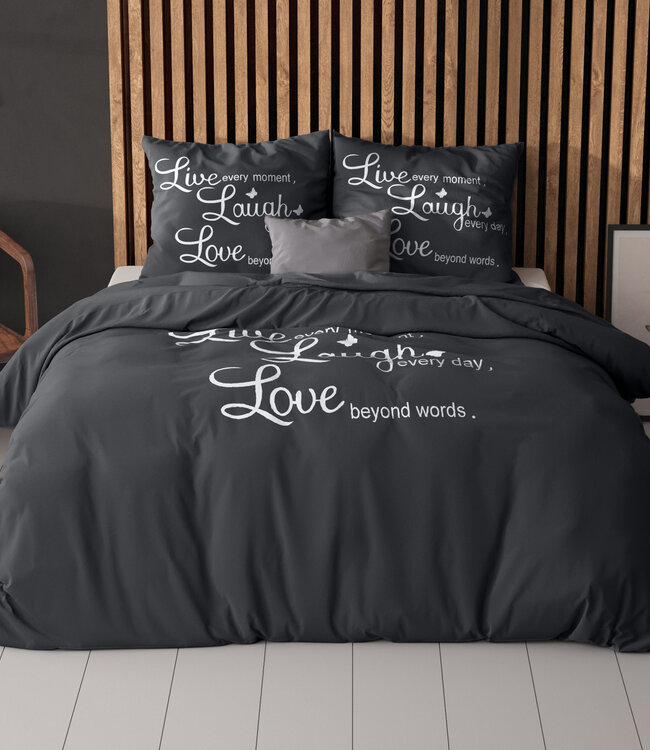 Leef, lach en houd van Antraciet 240 x 220