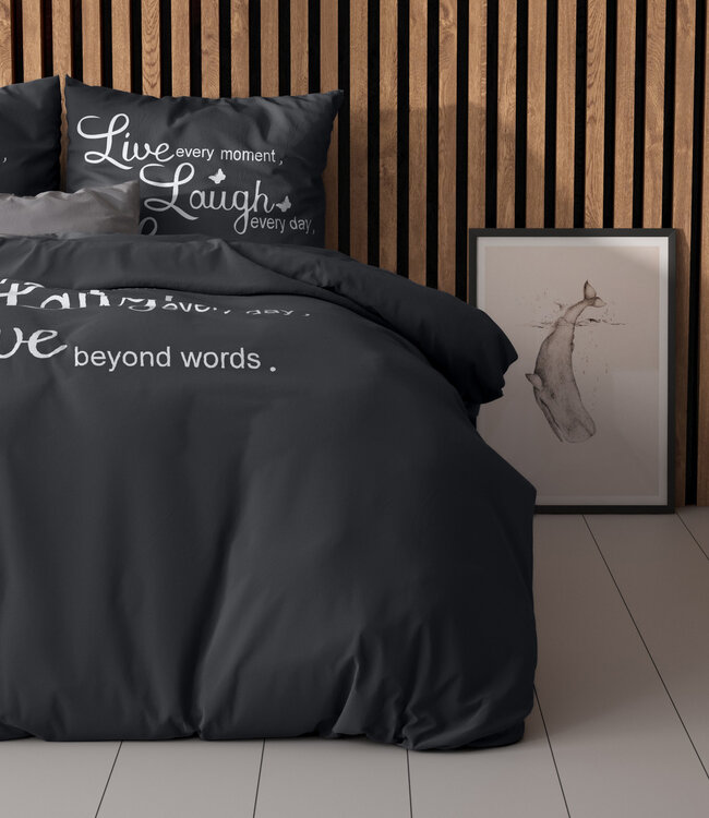 Leef, lach en houd van Antraciet 240 x 220