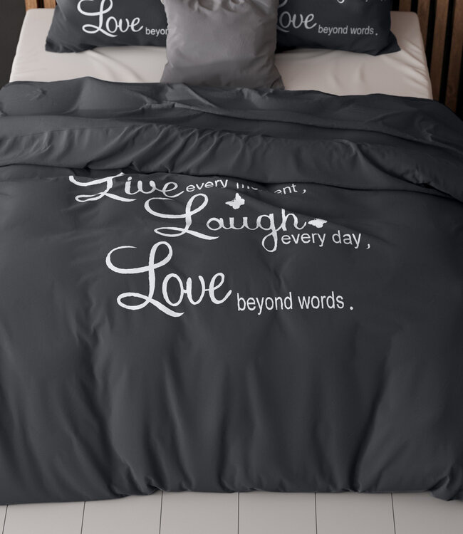 Leef, lach en houd van Antraciet 240 x 220