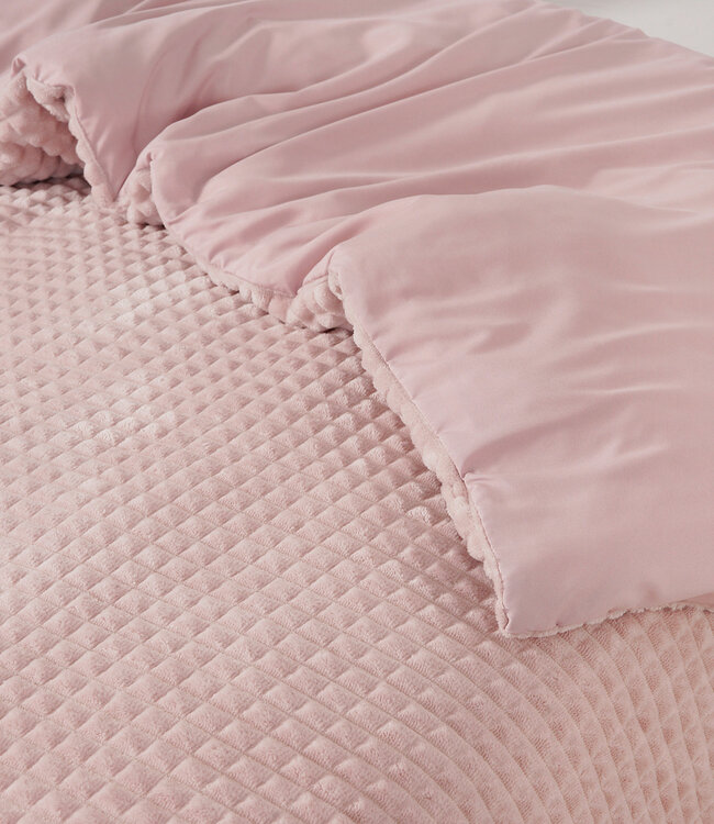 Geruit Teddy Roze 240 x 200/220