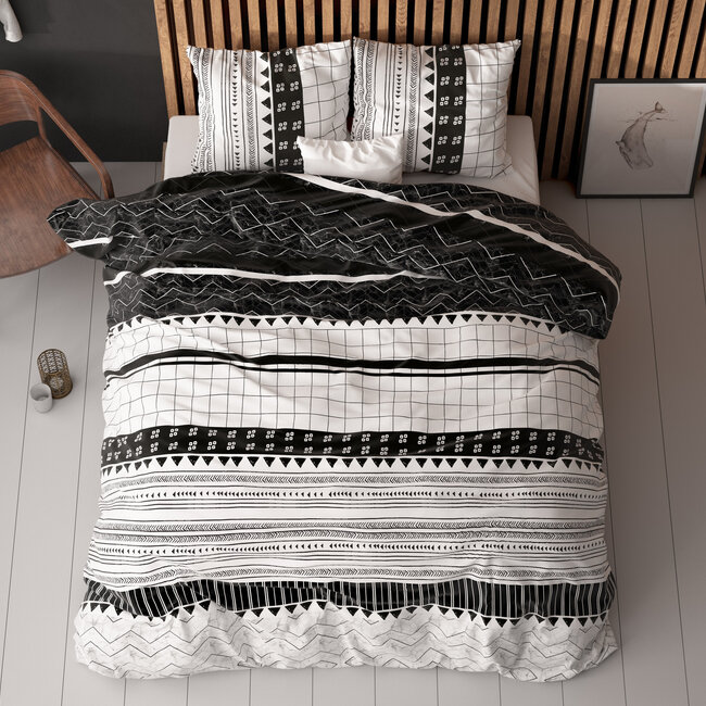 Sleeptime Artic gestreift weiß 240 × 220 - Bettbezug