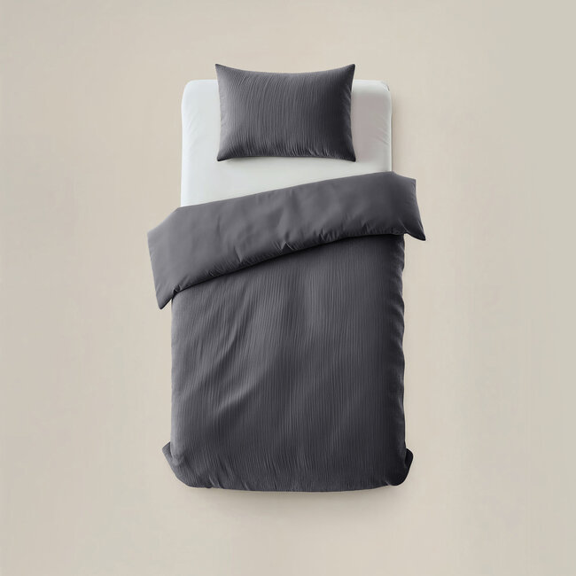 Sleeptime Samt Cartier Anthrazit 140 × 220 - Bettbezug