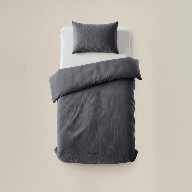 Sleeptime Samt Cartier Anthrazit 140 × 220 - Bettbezug