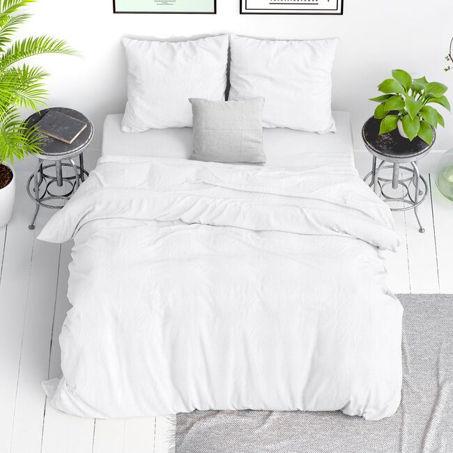 Stonewashed wit 140 x 220