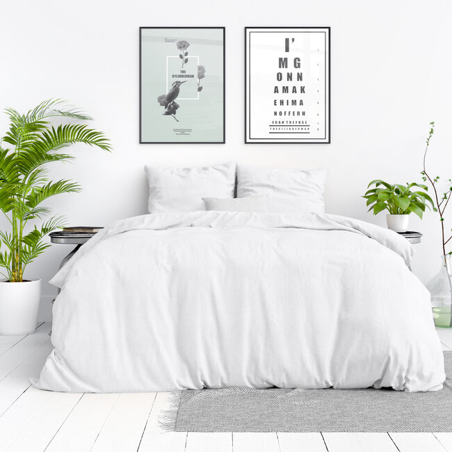 Stonewashed wit 140 x 220