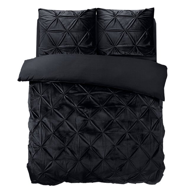 Sleeptime Velvet pintuck black 200 × 200/220 - Duvet Cover