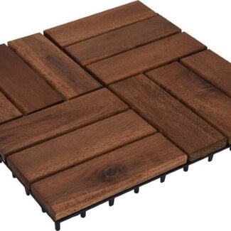 Terrastegel Acacia Hout  - 30x30cm - set van 4 - 0.36m2