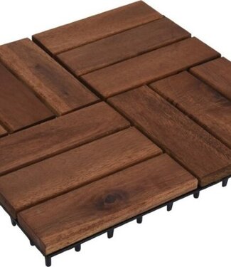 Terrastegel Acacia Hout  - 30x30cm - set van 4 - 0.36m2