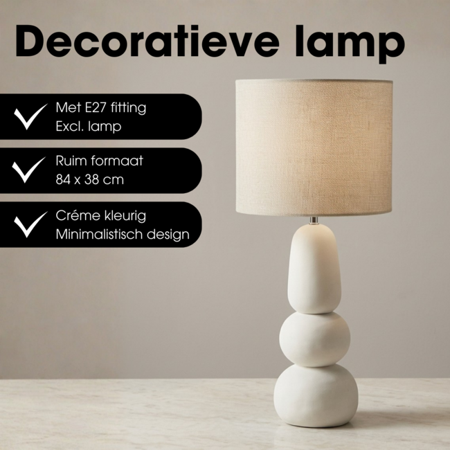 Tafellamp Menko Crème