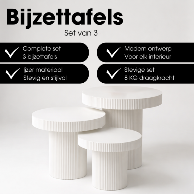 Bijzettafel Lux Gebroken wit