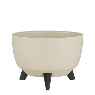 Mica Decorations Doppio Recycled Plastic Outdoor Planter - Beige - H18.5 cm
