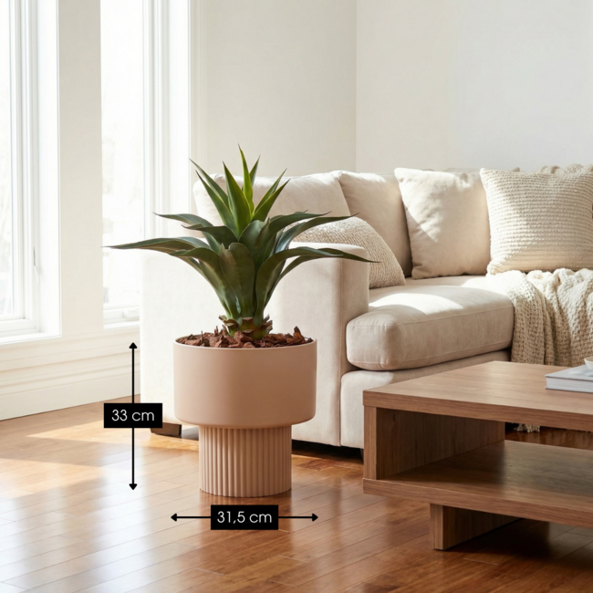 Mica Decorations Lux Indoor Plant Pot - Light Brown - H33 × Ø31.5 cm