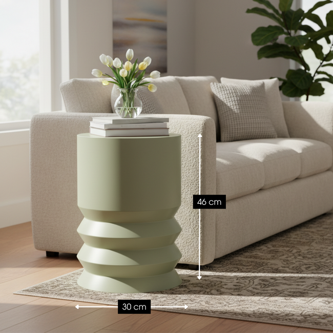 Mica Decorations Mart Beistelltisch aus Eisen - Grün - H46 × Ø30 cm