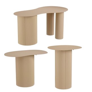 Mica Decorations Lux Beistelltische aus Eisen - Hellbraun - 3er-Set