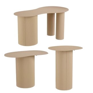 Mica Decorations Lux Iron Side Tables - Light Brown - Set of 3
