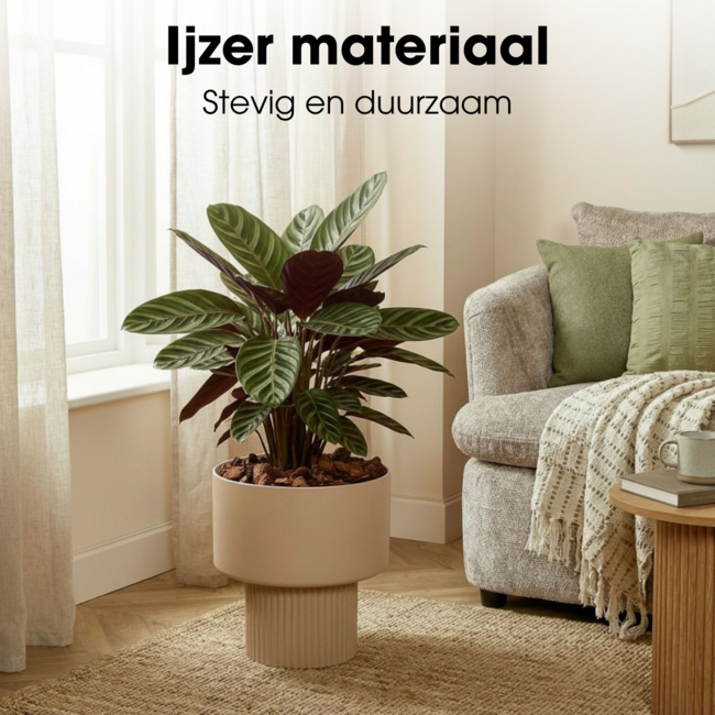 Mica Decorations Lux Blumentopf für drinnen - Hellbraun - H33 × Ø31,5 cm